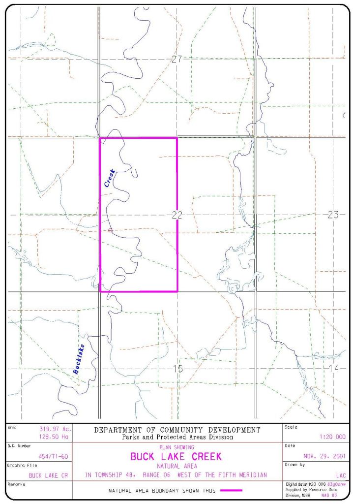 Buck Lake Creek Site Map (Government of Alberta)