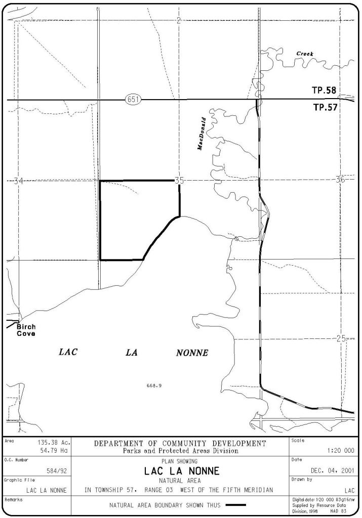 Lac La Nonne Site Map, 2001 (Government of Alberta)
