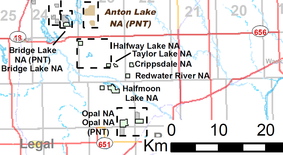 Crippsdale Natural Area and Nearby areas
