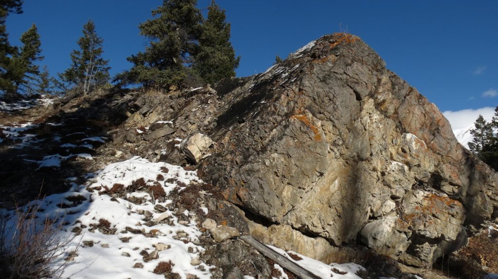 Rock outcropping on way to Survey Hill, Kootenay Plains (BFord)