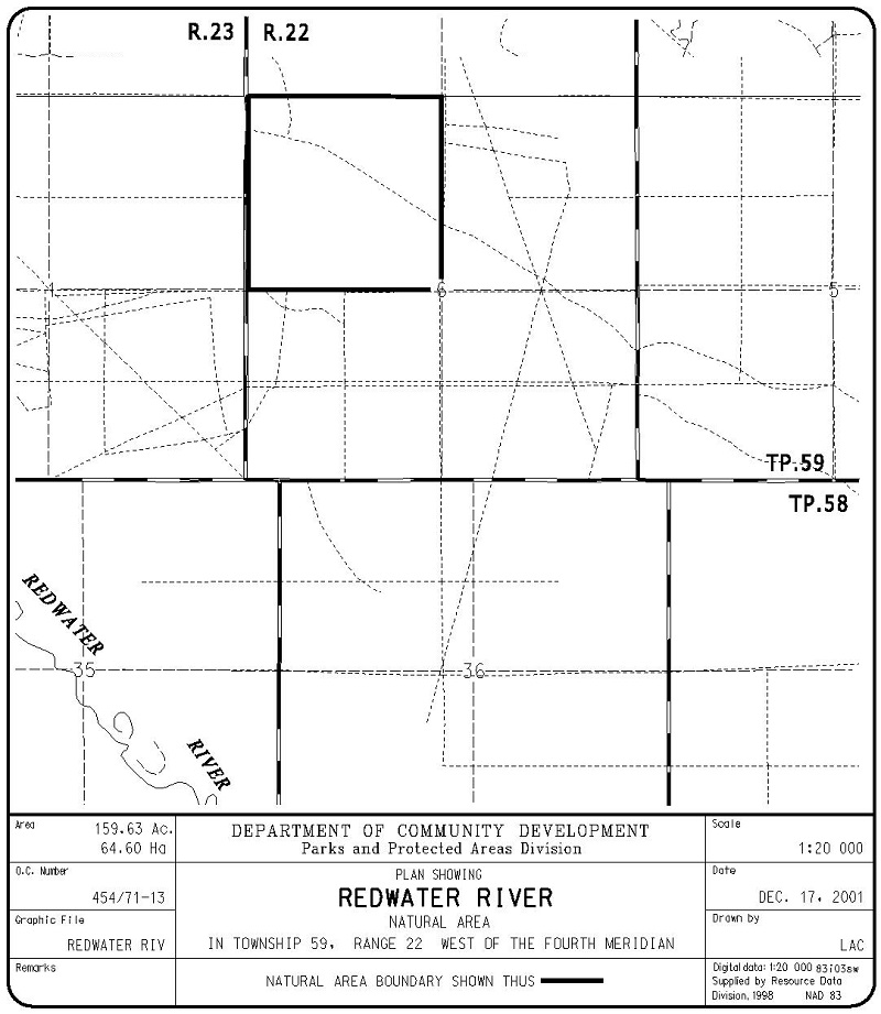 Redwater River Natural Area Site Map (Government of Alberta)