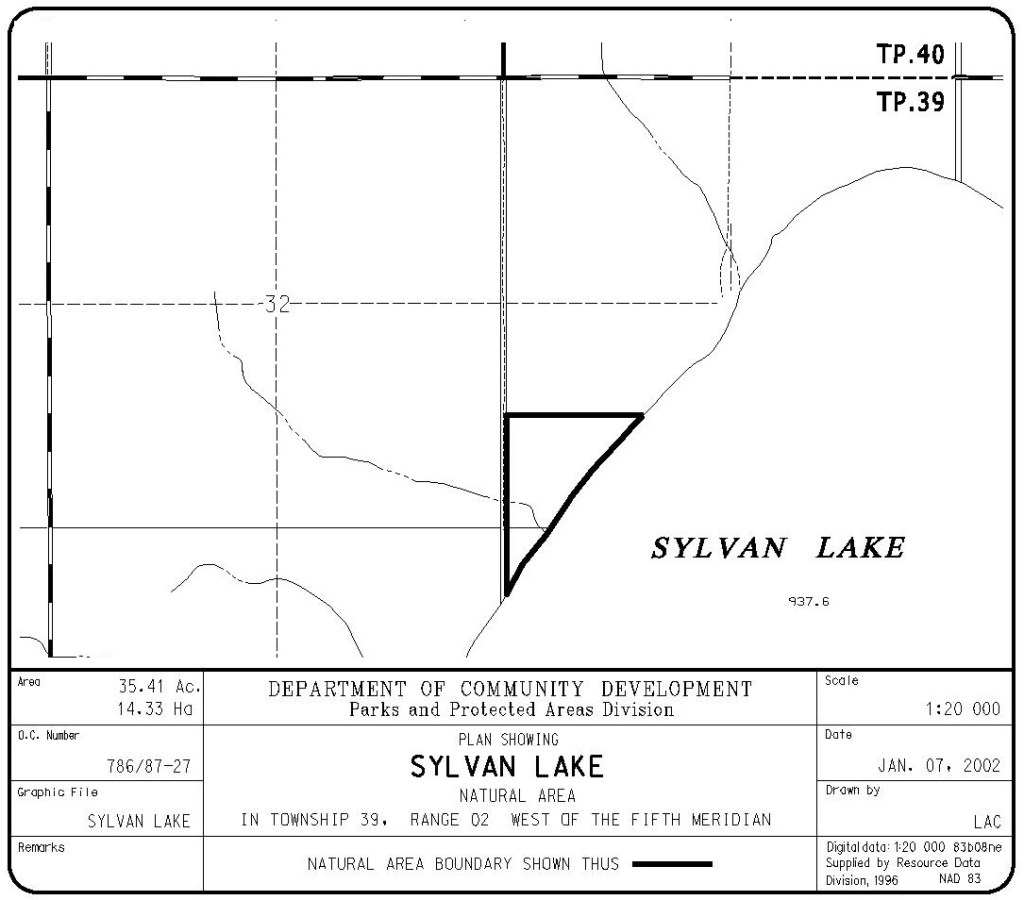 Sylvan Lake Natural Area Site Map