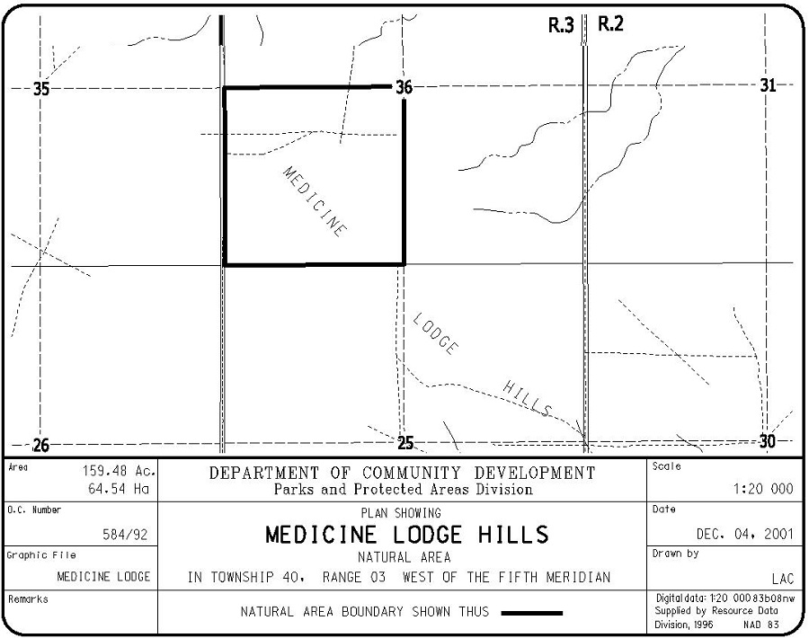 Medicine Lodge Hills Site Map (Government of Alberta)