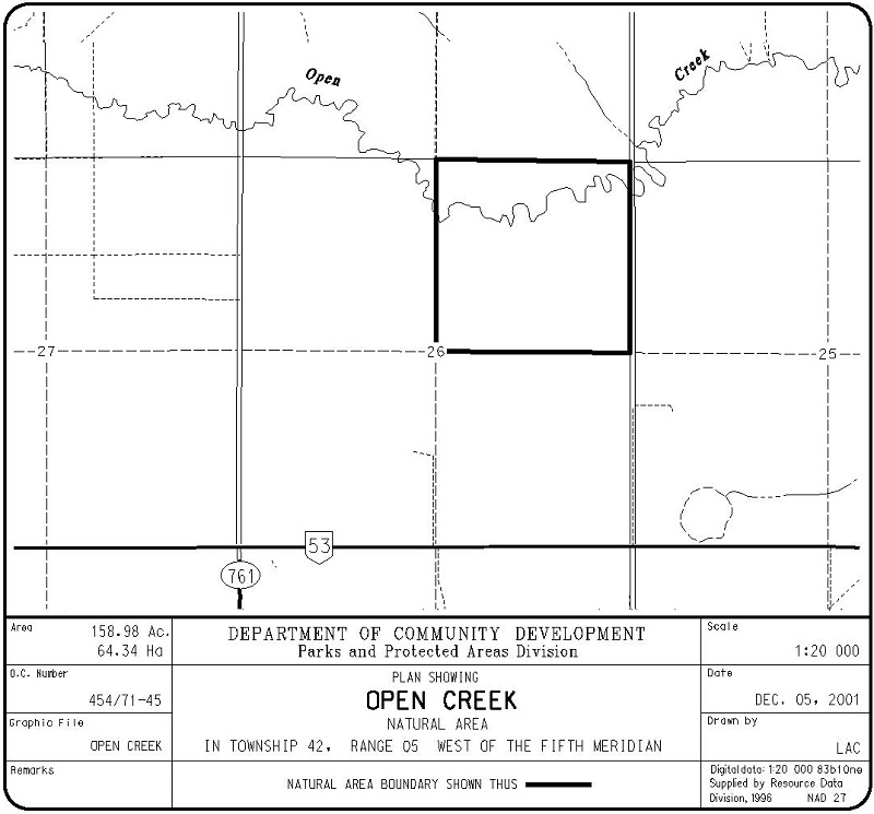 Open Creek Site Map (Government of Alberta)
