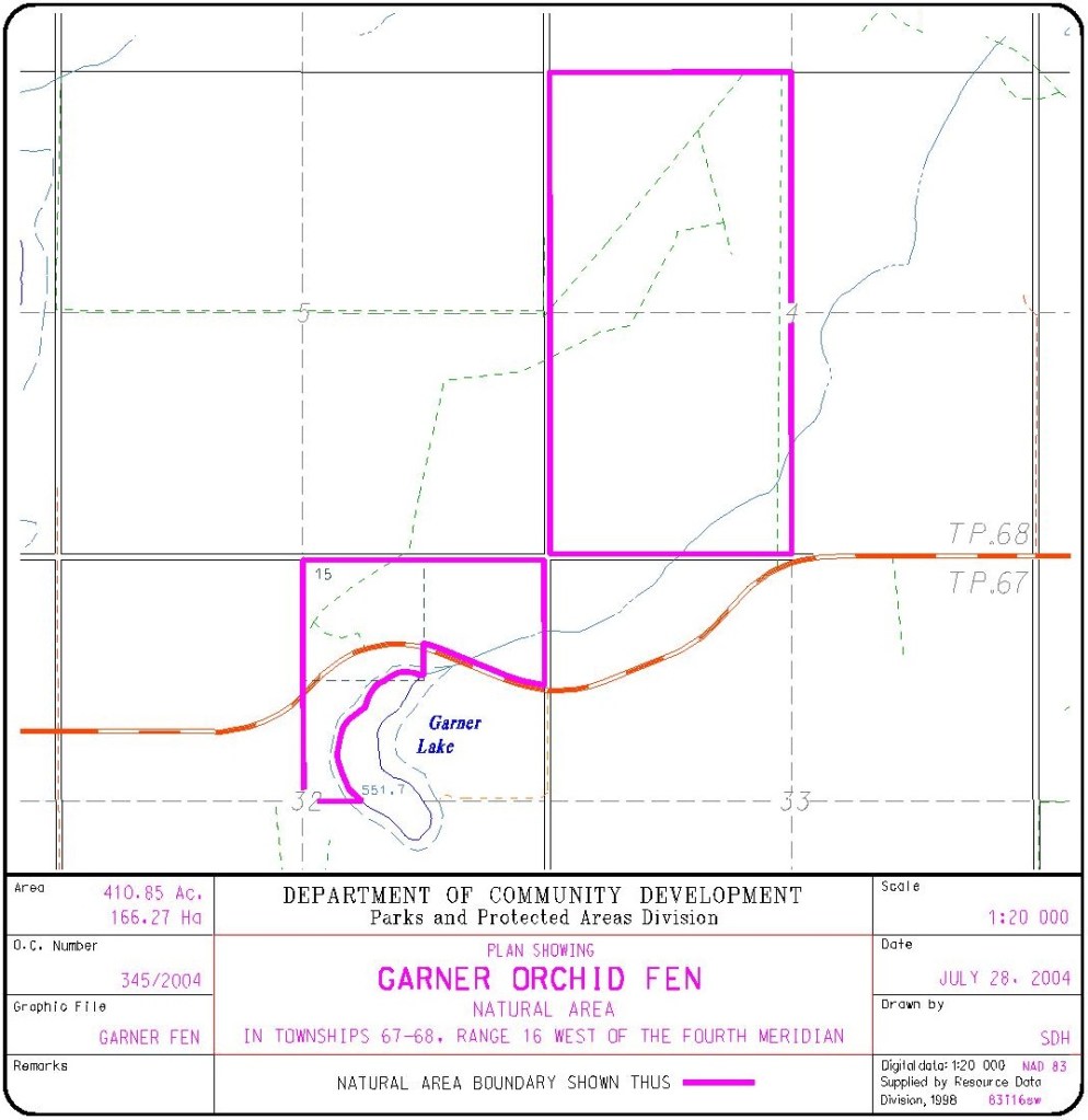 Garner Orchid Fen Natural Area site map (Government of Alberta)