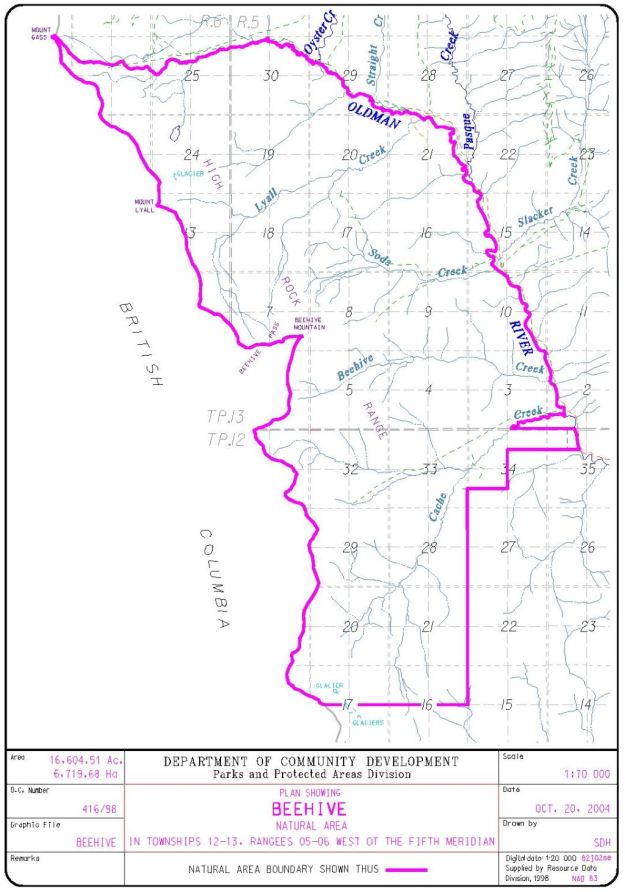 Beehive Site Map (Government of Alberta)