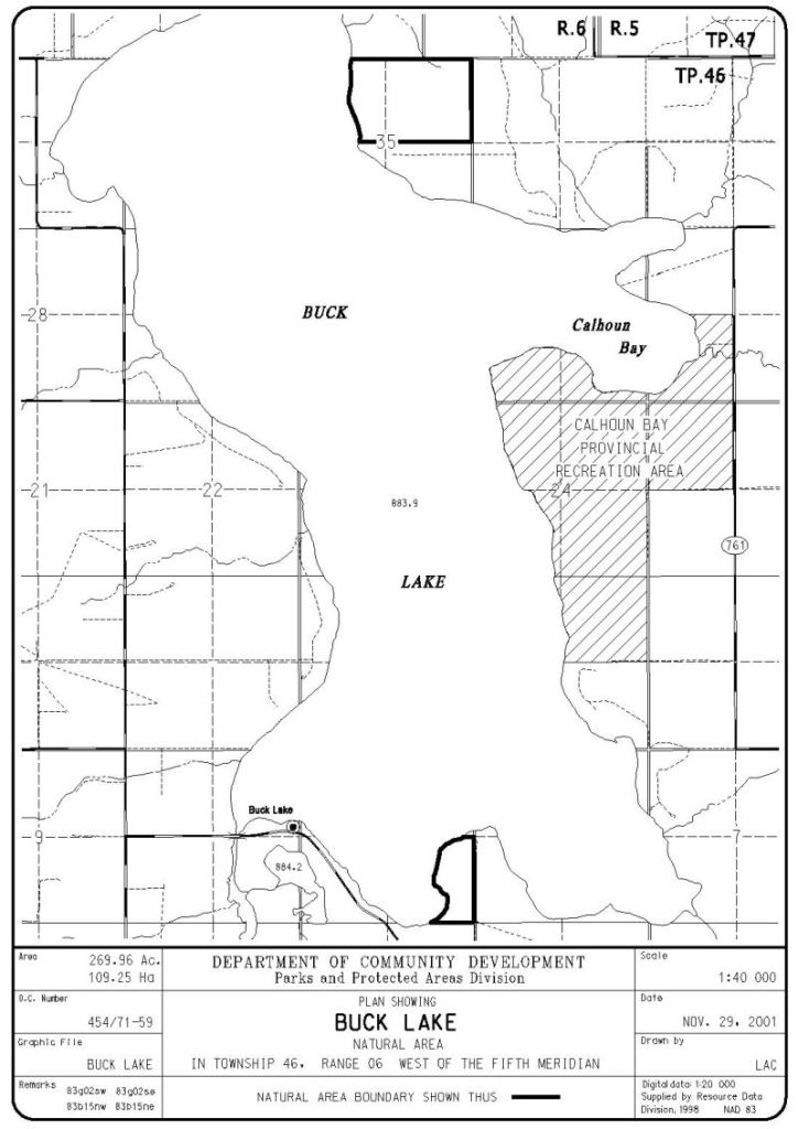 Buck Lake Natural Area Site Map (Government of Alberta)