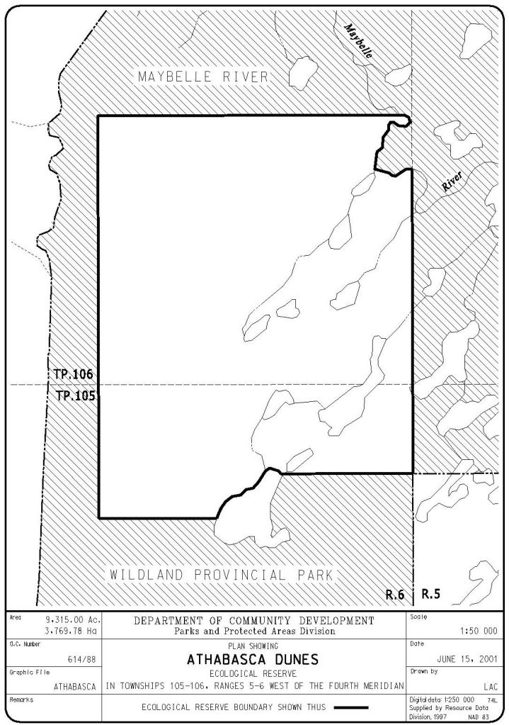Athabasca Dunes Site Map. (Government of Alberta)