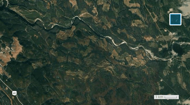 Screen capture from the SAPAA-Google Map of Brazeau Tufa Natural Area.