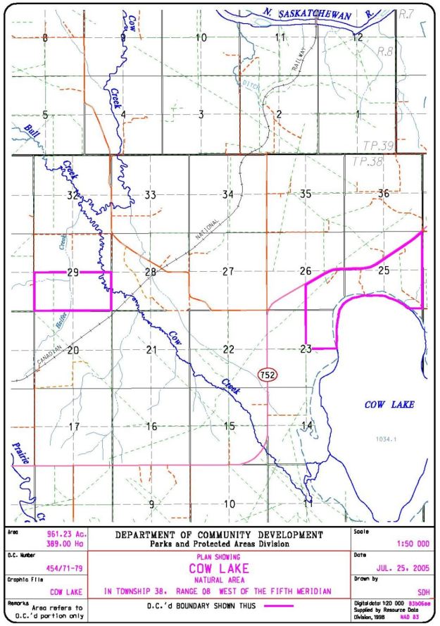 Cow Lake Site Map (Government of Alberta)