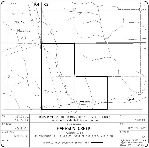Emerson Creek Site Map (Government of Alberta)
