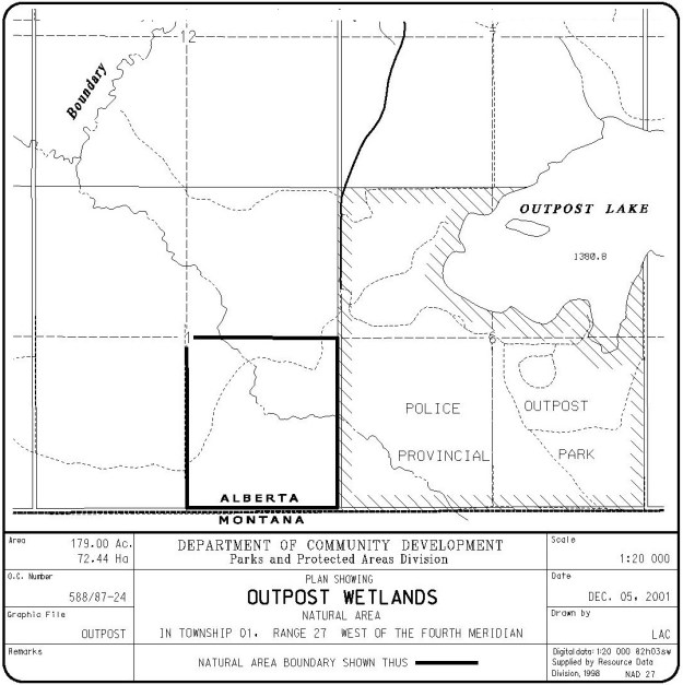 Outpost Wetlands Site Map (Government of Alberta)