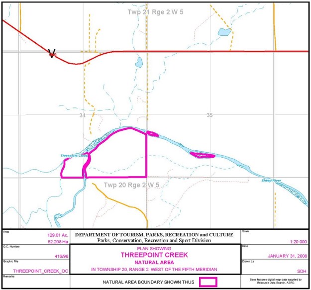 Threepoint Creek Site Map (Government of Alberta)