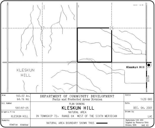 Kleskun Hill Site Map (Government of Alberta)