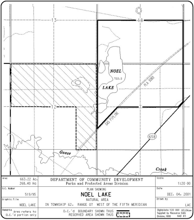 Noel Lake Site Map (Government of Alberta)