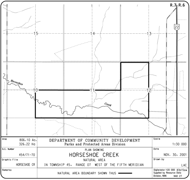 Horseshoe Creek Site Map (Government of Alberta)