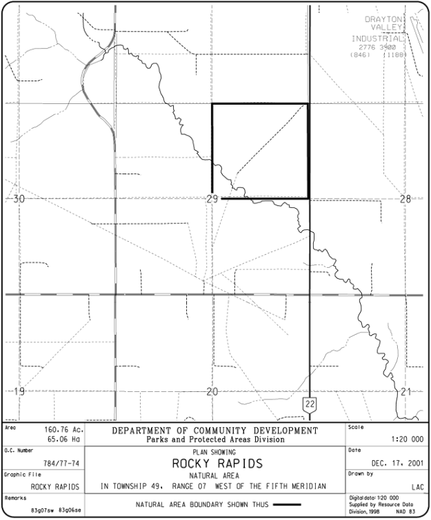Rocky Rapids Natural Area Site Map (Government of Alberta)