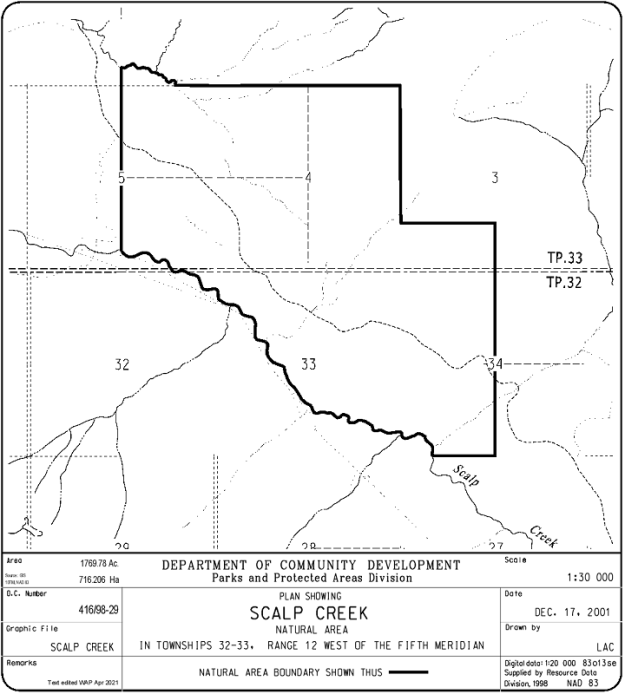 Scalp Creek Site Map (Government of Alberta)