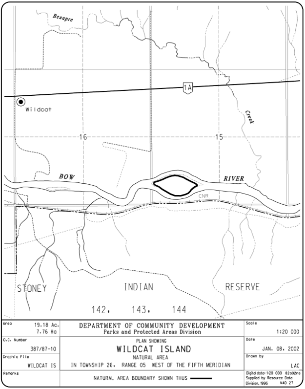 Wildcat Island Site Map (Government of Alberta)