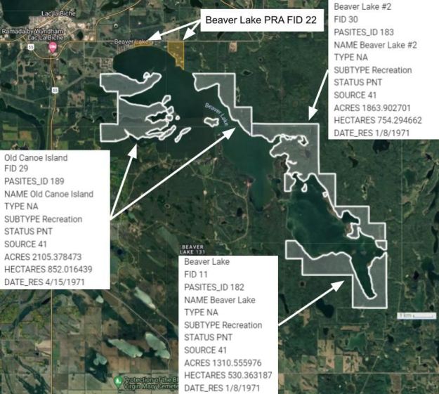 Beaver Lake, Beaver Lake #2, and Old Canoe Island (PNT) NAs