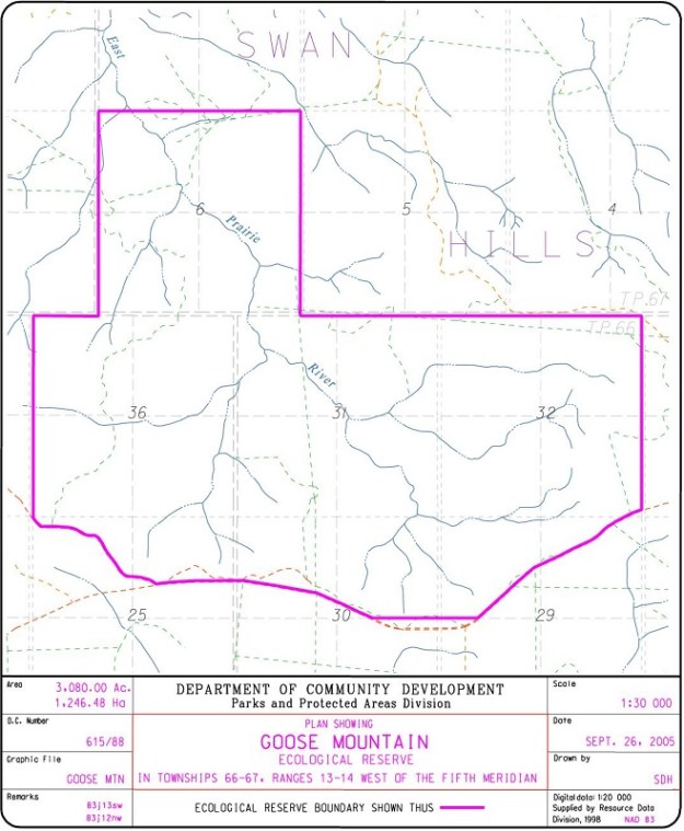Goose Mountain ER Site Map (Government of Alberta)