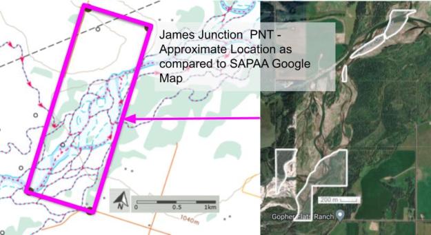 Topographical map of James Junction(PNT). Image courtesy of https://atlas.gc.ca/toporama.