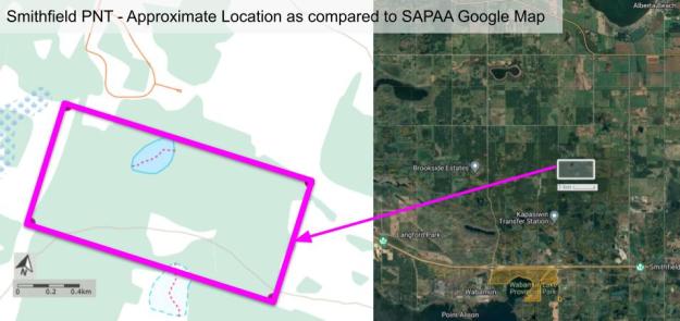 Topographical map of Smithfield (PNT) Natural Area. Image courtesy of https://atlas.gc.ca/toporama.