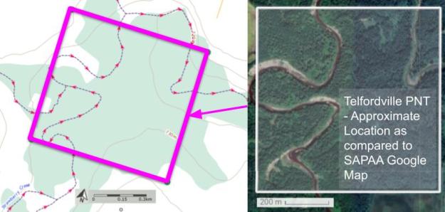 Topographical map of Telfordville (PNT) Natural Area. Image courtesy of https://atlas.gc.ca/toporama.