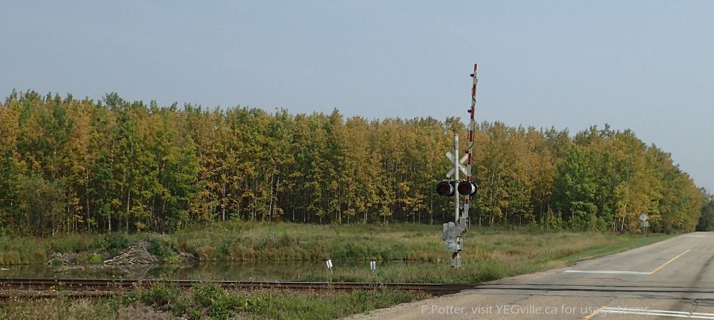 Northeast portion. Only a few acres and bound by the railway track, and two local landowners.