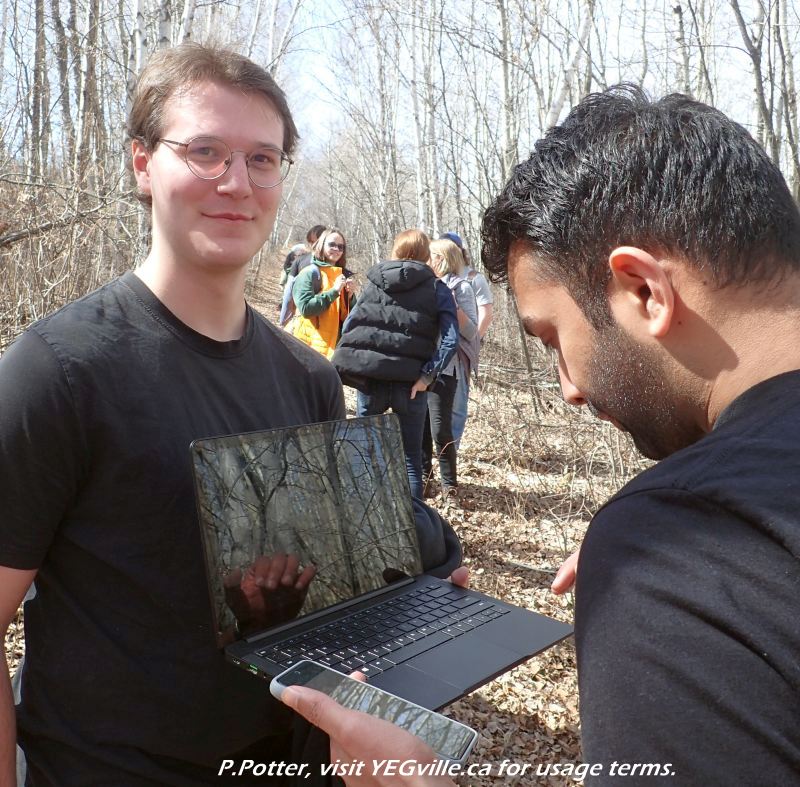 Getting the site inspection application to work, Halfmoon Lake Natural Area, 2024-04-14, P. Potter.