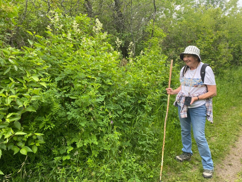Patsy Explaining Plants, Riverlot 56, 2024-07-13, C. Lipski
