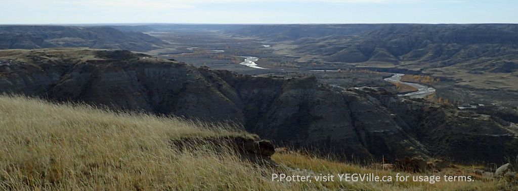 Looking Southeast at the river, Milk River NA, 2024-10-15, P. Potter.