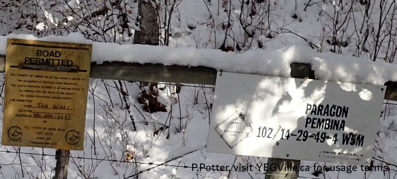 Road Permit sign at the start of RR44A, Coyote Lk North-OC, 2024-11-06, P. Potter.