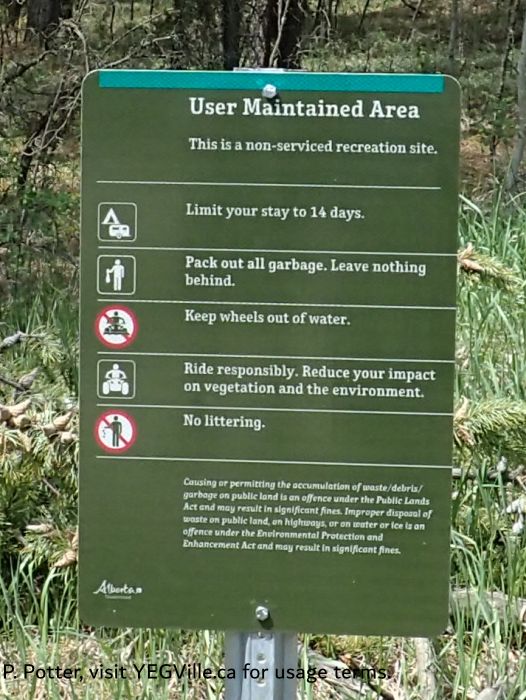 Recently install usage sign, Bridge Lake NA (OC), 2026-05-26, P. Potter.